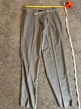 lIZ Claiborne Men's NWT Gray Straight Fit Microfiber Dress Pants 34x34 Flat